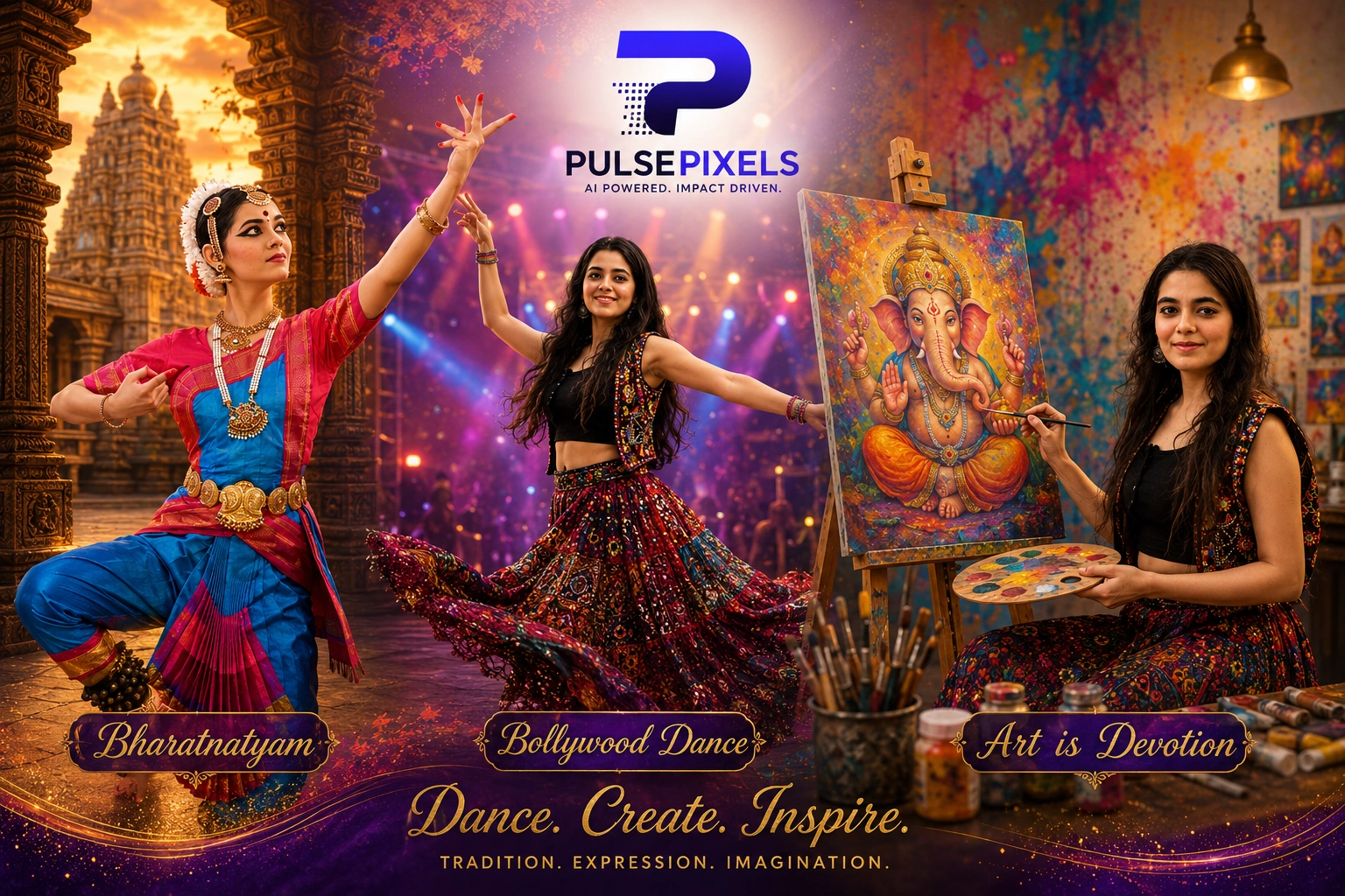 PulsePixels Academy — Bharatanatyam, Bollywood Dance and Art classes